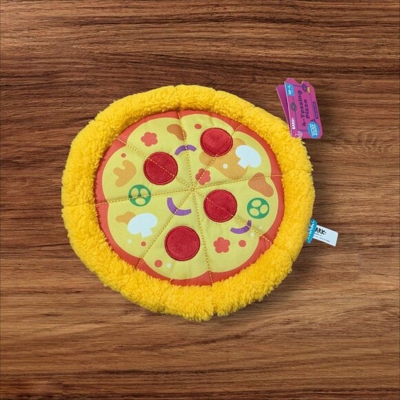 Bark Box L-Tossing Pizza Plush Dog Toy 10" Large M-L Size Durable Squeaker Fun P - Picture 1 of 5